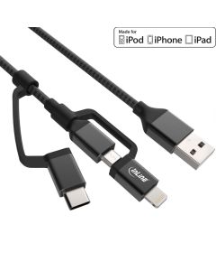 Kabel USB 3in1, Micro, Lightning, Typ-C