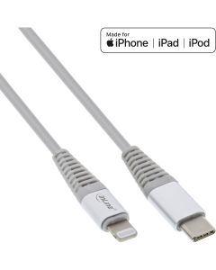 USB-C Lightning Kabel 2m silber/Alu