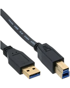 Kabel USB 3.0 A/B M/M 1,0 m Flach Verb.