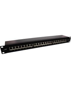 Patchpanel Cat.6A 24-Port 19'' 1HE schw.